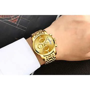 DREAMING Q&P Gold Plated Quartz Men's Watch - Stylish & Elegant