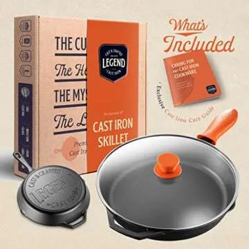 Cast Iron Skillet with Lid for Versatile Cooking