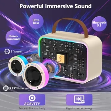 Karaoke Machine with 2 Wireless Microphones Ideal for Parties