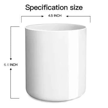 LATCHHOOK White utensil holder for Countertop, Glossy White Ceramic Utensil Holder for Kitchen Counter Easy to Clean, Modern Small Cooking Utensil Holder Spatula Crock for Décor, 4.5×6.4 IN