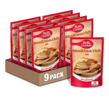 Betty Crocker Buttermilk Pancake and Waffle Mix - Fluffy Breakfast Delight (Pack of 9)