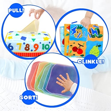 Baby Sensory Tissue Box Toy for Infants and Toddlers