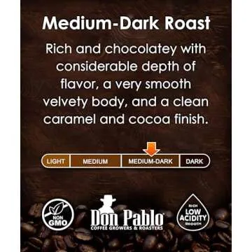 2LB Don Pablo Gourmet Coffee - Signature Blend - Medium Dark Roast - Whole Bean Coffee - 100% Arabica Beans - Low Acidity and Non-GMO - 2lb bag