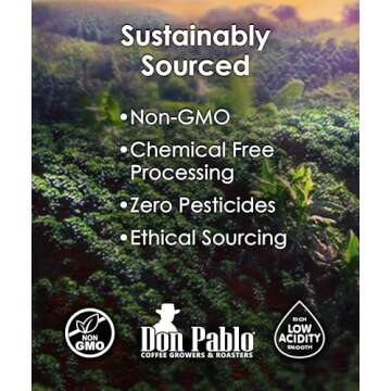 2LB Don Pablo Gourmet Coffee - Signature Blend - Medium Dark Roast - Whole Bean Coffee - 100% Arabica Beans - Low Acidity and Non-GMO - 2lb bag