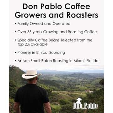 2LB Don Pablo Gourmet Coffee - Signature Blend - Medium Dark Roast - Whole Bean Coffee - 100% Arabica Beans - Low Acidity and Non-GMO - 2lb bag