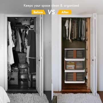 AJP Distributors 6 Pack Stackable Storage Bins for Organizing