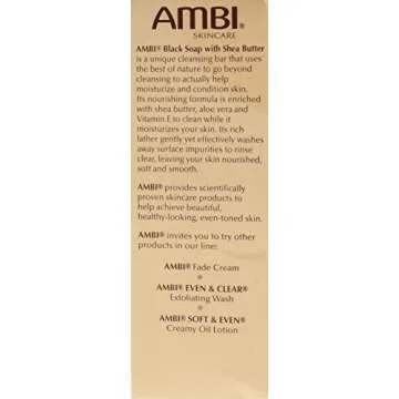 Ambi Skincare Black Soap with Shea Butter, 3.5 Oz (Pack of 2)