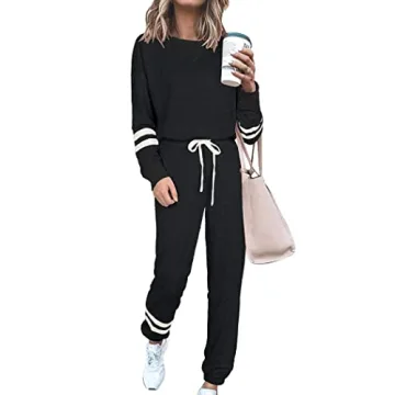 PRETTYGARDEN Women's Tie Dye Two Piece Pajamas Set Casual Long Sleeve Sweatshirt with Long Pants Lou...