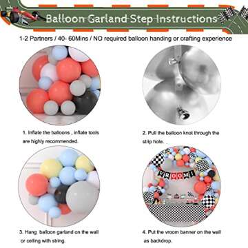 Race Balloon Garland Kit for Birthday and Baby Showers
