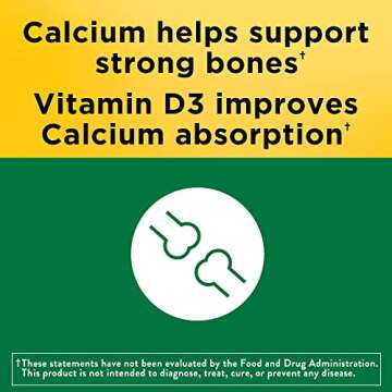 Nature Made Calcium 600 mg with Vitamin D3 for Healthy Bones