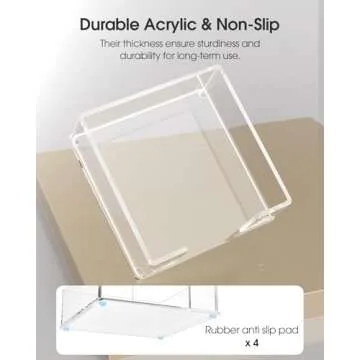 MaxGear Acrylic Cocktail Napkin Holder for Table, Clear Guest Towel Holder, Beverage Buffet Paper Napkin Caddy for Bar, Party, Dinner, Kitchen & Dining Room, Bathroom, 5.5 x 5.5 inches