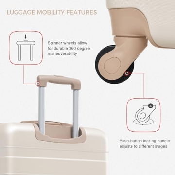 Merax 3-Piece Expandable Luggage Set Durable Lightweight