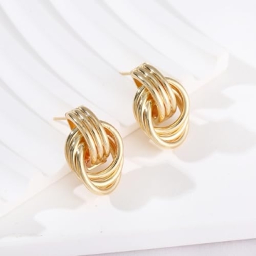 Trendy Chunky Gold Drop Earrings for Women - Minimalist Style