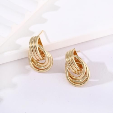 Trendy Chunky Gold Drop Earrings for Women - Minimalist Style