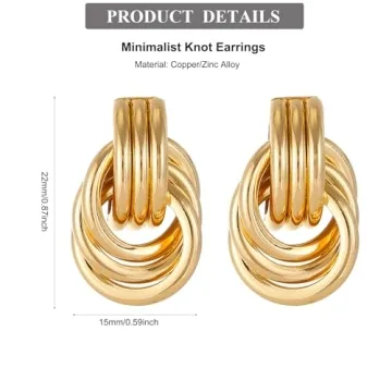 Trendy Chunky Gold Drop Earrings for Women - Minimalist Style