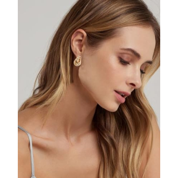 Trendy Chunky Gold Drop Earrings for Women - Minimalist Style