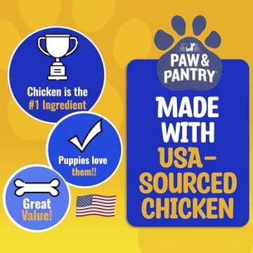 Paw & Pantry 5" Soft & Chewy USA-Chicken Twists - Pack of 50 Rawhide Free Chicken Dog Treats - Grain...