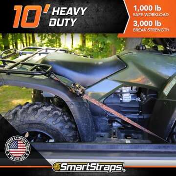SMARTSTRAPS 10’ Retractable Ratchet Straps, 2 Pack — Heavy Duty Camo Ratchet Straps, 3,000lb Bre...