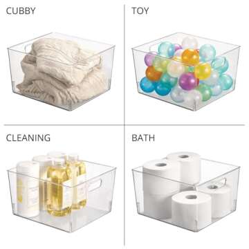 mDesign Large Plastic Office Storage Organizer Bins - 2 Pack