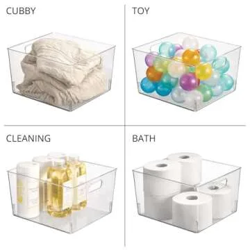 mDesign Large Plastic Office Storage Organizer Bins - 2 Pack