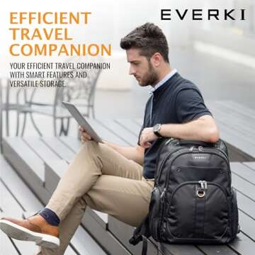 EVERKI Atlas Business Laptop Backpack - Ideal for Work and Travel, Fits 13" - 17.3" Laptop