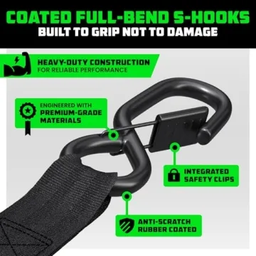 Rhino USA 2-Pack Heavy Duty Retractable Ratchet Straps