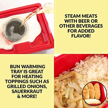 Extra Large Hot Dog Steamer for 20 Dogs and 6 Buns