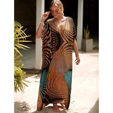Kaftan Dresses for Women Plus Size Bathing Suit Cover up Caftan Maxi Beach Dresses