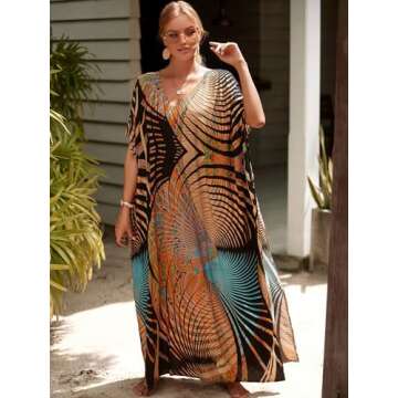 Stylish Kaftan Maxi Beach Dress for Plus Size Women