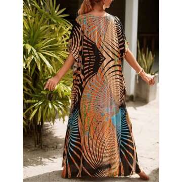 Stylish Kaftan Maxi Beach Dress for Plus Size Women
