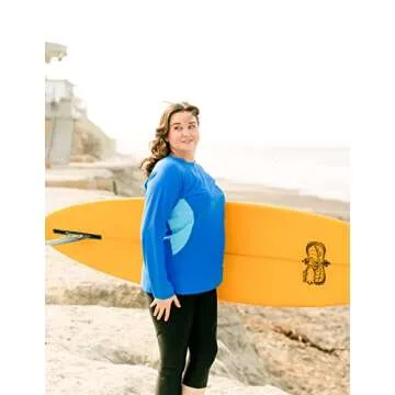 Tuga Women's L/S Rash Guard, UPF 50+, USA Made, Paisley/Navy, X-Large