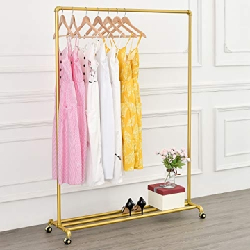 Stylish BOSURU Rolling Gold Clothing Rack for Home Displays