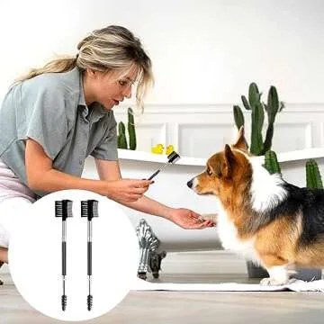 2 Pcs Double-Sided Grooming Comb - Tear Stain Remover and Eye Cleaning Brush for Dogs and Cats