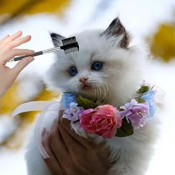 2 Pcs Double-Sided Grooming Comb - Tear Stain Remover and Eye Cleaning Brush for Dogs and Cats