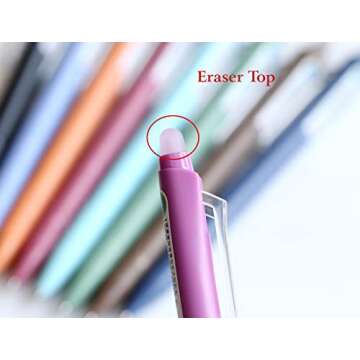 GANSSIA Vintage 9 Colors Erasable Gel Ink Pens 0.5mm Point Assorted Erasable Gel Pen Retractable for...