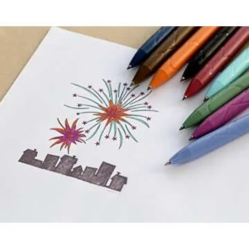 GANSSIA Vintage 9 Colors Erasable Gel Ink Pens 0.5mm Point Assorted Erasable Gel Pen Retractable for Writing Drawing Coloring Art Pack of 9PCS