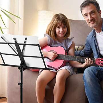 Vekkia Sheet Music Stand - Portable Folding Music Stand with Carrying Bag, Super Sturdy for Travel, ...