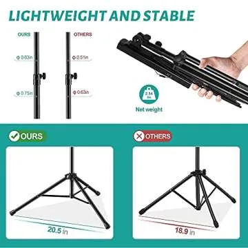 Vekkia Sheet Music Stand - Portable Folding Music Stand with Carrying Bag, Super Sturdy for Travel, Dual Use Metal Desktop Book Stand