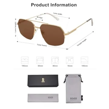 SOJOS Aviator Sunglasses UV400 Protection Stylish & Durable