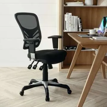 Flash Furniture Nicholas Mid-Back Swivel Office and Gaming Chair, Ergonomic Mesh Office Chair with A...