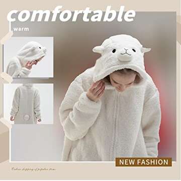 Cozy COSUSKET Alpaca Onesie Pajamas for Adults