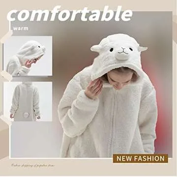 Cozy COSUSKET Alpaca Onesie Pajamas for Adults