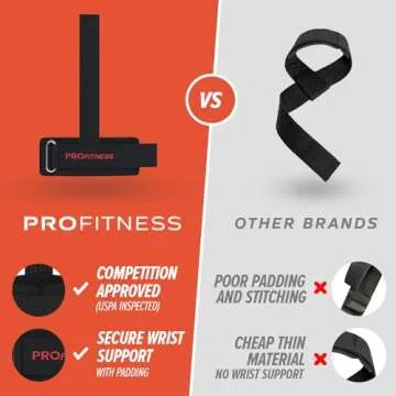 ProFitness Padded Weight Lifting Straps for All Lifters