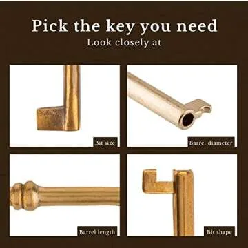 Antique Brass Skeleton Key for Vintage Furniture Restoration