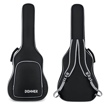 Donner 40 41 Inch Acoustic Guitar Case, 5 mm Thick Padding Sponge 600D Ripstop Waterproof Nylon Soft...