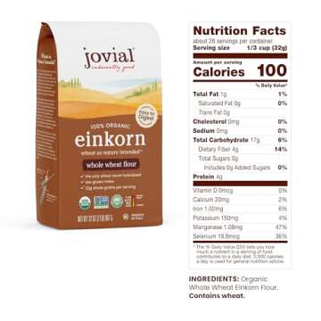 Jovial Organic Einkorn Whole Wheat Flour - Premium Bread Baking Flour