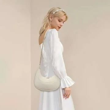 Hvjcez Crescent Shoulder Bag for Wome Fashionable Removable Hobo Tote Handbags Cute Zipper Closure Smooth Leather Crossbody Purses Designer Bags with 2 Removable Strap Khaki