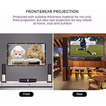 Projector Screen 150 inch 16:9 HD Foldable Anti-Crease Portable Projection Movies Screen for Home Theater Outdoor Indoor Support Double Sided Projection by P-JING