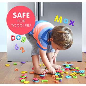 Curious Columbus Magnetic Letters and Numbers for Toddlers. Foam Alphabet Fridge Magnets and Numbers for Kid Learning. 123 ABC Toddler Magnets for Refrigerator