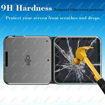 Lens Screen Protector for DJI Action 2 Dual-Screen Combo [2+4Pack], ULTER Tempered Glass Cover 0.3mm 9H Hardness Anti-Scrach Anti-Fingerprint Anti-Bubble